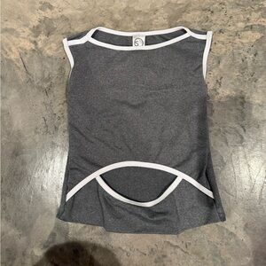 Gray Sleeveless workout Top